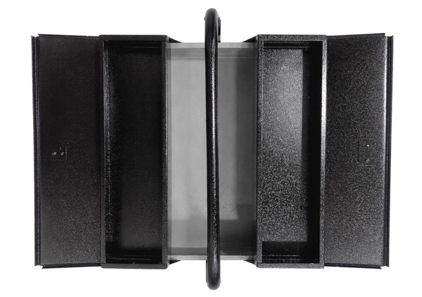 SINGLE TOOL BOX WITH THREE COMPARTMENTS